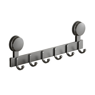 吸盘免打孔挂钩强力承重卫生间壁挂门后挂衣架浴室一排衣服毛巾灰