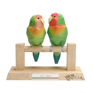 儿童益智手工制作小鸟爱情鸟相思鸟牡丹鹦鹉diy立体3D纸模型玩具