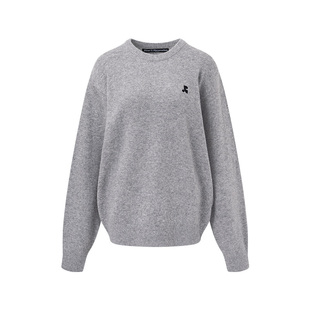 【明星同款】RestandRecreation2025RR纯色logo刺绣宽松针织毛衣