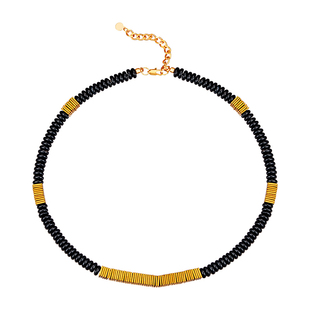 天然黑色中古夸张项链女款2026新款轻奢小众高级感秋冬毛衣链配饰