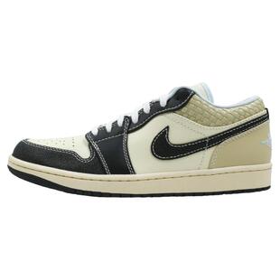 指南针AIR JORDAN 1 LOW AJ1 米黑编织 男子复古篮球鞋HQ3437-101