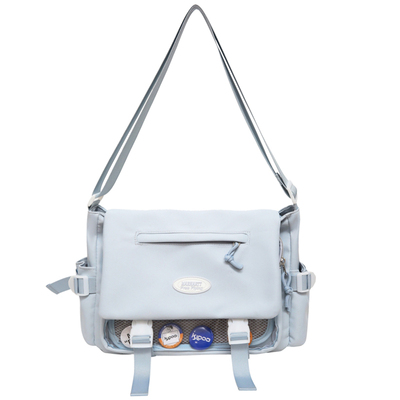 装书邮差包女单肩斜挎透明痛包