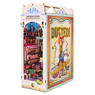 迪士尼疯狂动物城书立3D立体拼图木质拼装玩具文创手工礼物摆件