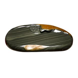 茶盘精品家用新款套装歙砚金皮玉带原石砚台办公室茶盘家用茶台茶海功夫茶具茶托茶桌一体式送礼非端砚茶盘