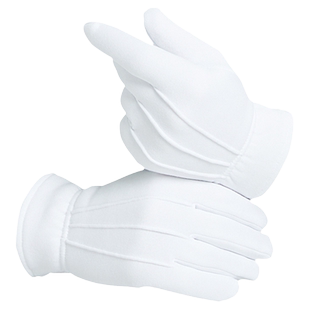 冬季加绒加厚背三筋白手套礼仪劳保舞蹈表演物业站岗保暖防寒男女