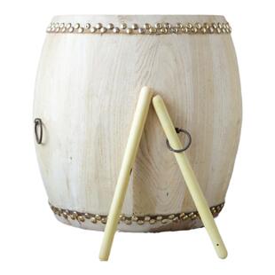 玄鹤牛皮鼓小鼓10寸31厘米木质椿木白胚鼓白色民间表演小堂鼓乐器