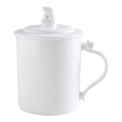 骨瓷创意带盖办公杯茶杯家用水杯