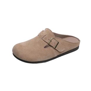 全真皮软底勃肯拖鞋女2026夏薄款平底单鞋包头拖鞋博肯鞋大码女鞋