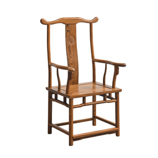 红木家具鸡翅木扶手官帽椅仿古原木新中式实木圈椅圆椅休闲办公椅