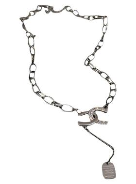 锆石字母项链秋冬毛衣冷淡风