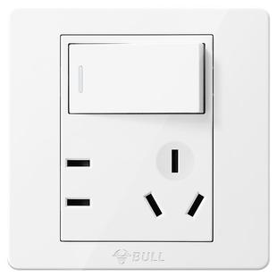 公牛插座旗舰带开关插座面板86型双控1开5孔电源一开五孔G07白