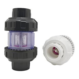 天雁upvc升降式止回阀鱼缸翻版式止逆阀透明双活接水泵上水防虹吸