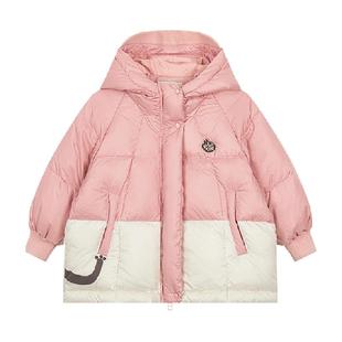 马拉丁童装儿童羽绒服24冬新款男女小童轻柔舒适泡芙感中长羽绒服