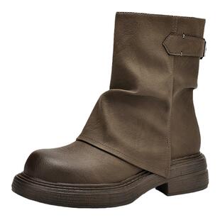 达芙妮马丁靴女春季2026新款裤管靴春款靴子短靴厚底美拉德堆堆靴