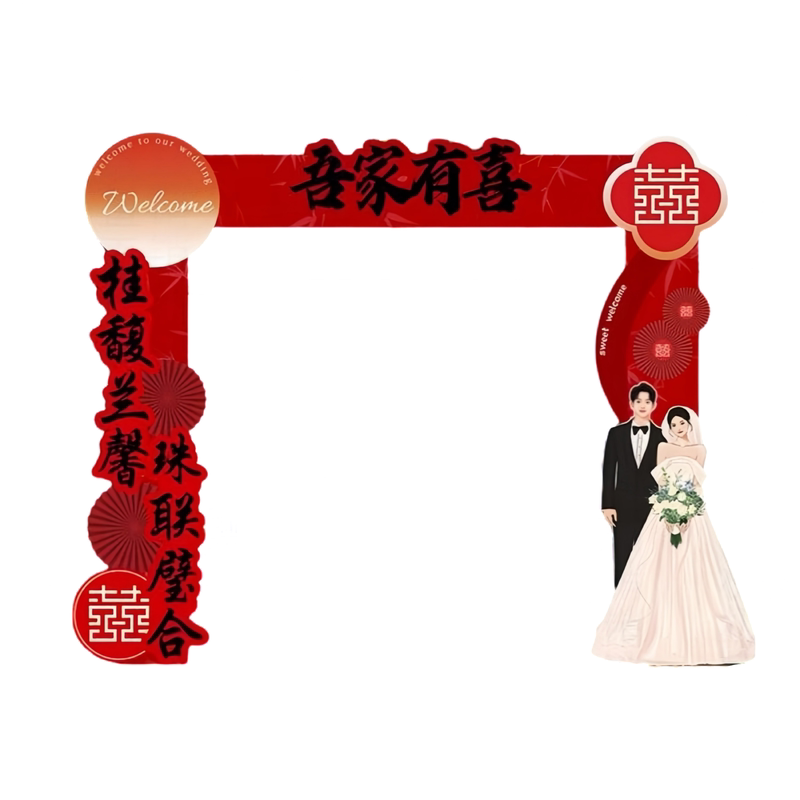 婚庆场景布置装饰结婚拱门kt板门