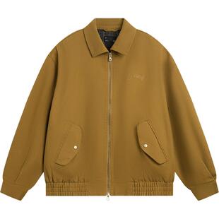 李宁外套女冬新款复古巴恩风翻领上衣宽松休闲运动服哈灵顿夹克