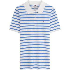 Tommy女装珠地网眼条纹修身POLO