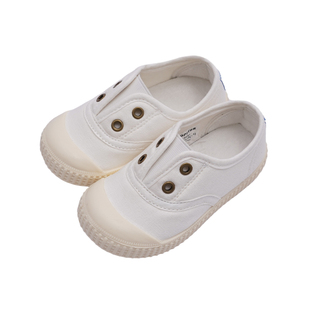 TOPSTAR儿童加绒一脚蹬帆布鞋男童幼儿园家居室内鞋软底女童棉鞋