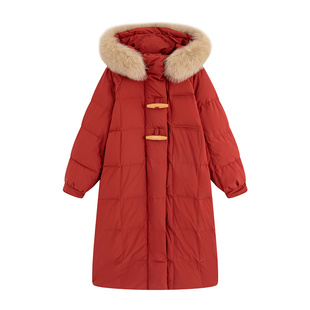 2025新款300斤特大码羽绒服女过膝长款200胖MM90白鸭绒加厚外套冬