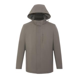 [可拆卸兔毛内胆]SATCHI沙驰男装男士皮草冬季新款商务保暖外套男