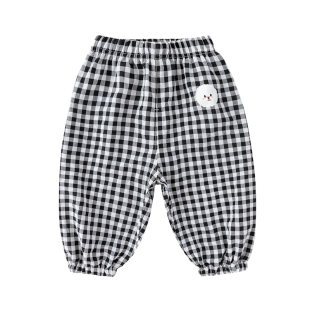 宝宝长裤夏装婴儿裤子夏季薄款男童格子裤女童休闲裤儿童童装男潮