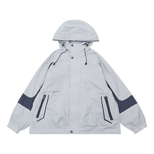 男童外套2026春季新款洋气中大童工装上衣连帽夹克炸街儿童冲锋衣