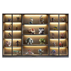 手办乐高展示柜模型玩具透明收纳柜防尘玻璃门家用陈列柜定制实木