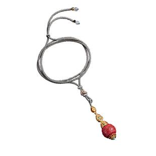 朱砂金刚杵吊坠头藏式降魔杵普巴金刚橛藏传密宗法器项链挂件男女