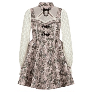 LULUALWAYS我爱露露优雅气质时尚蕾丝拼接短款连衣裙女