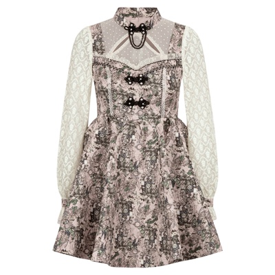 LULUALWAYS气质蕾丝拼接连衣裙