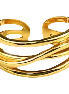 多层设计高级感潮LIHAO金色交叉