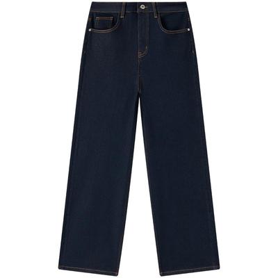 MOP直筒五袋牛仔长裤女不易褪色