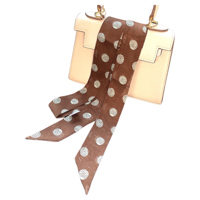 100%真丝丝巾长条黑白波点飘带桑蚕丝发带春夏女脖饰丝带领巾围巾