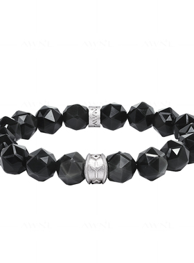 AWNL如恩守护盾黑曜石手链男款