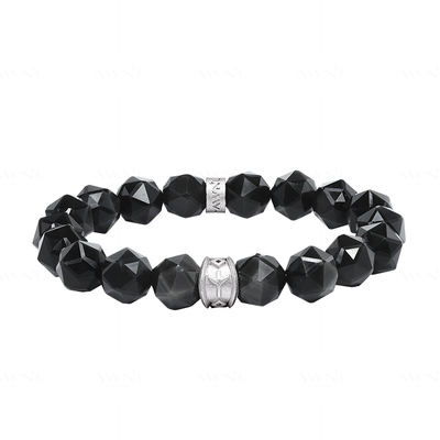 AWNL如恩守护盾黑曜石手链男款
