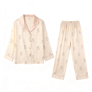 猫人冰丝睡衣女春夏季真丝兔子家居服送闺蜜女朋友生日礼物礼盒装