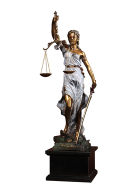 必禧利纯铜彩绘司法正义法院摆件