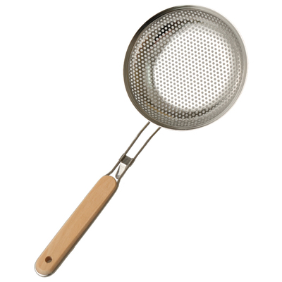 舍里耐高温木柄不锈钢漏勺