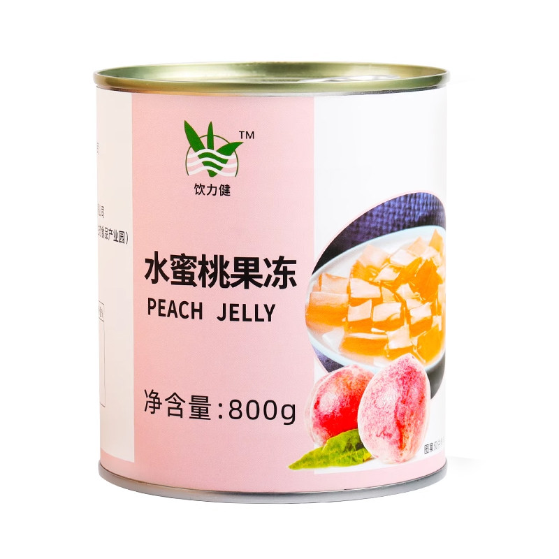 即食水蜜桃味果冻布丁珍珠奶茶店