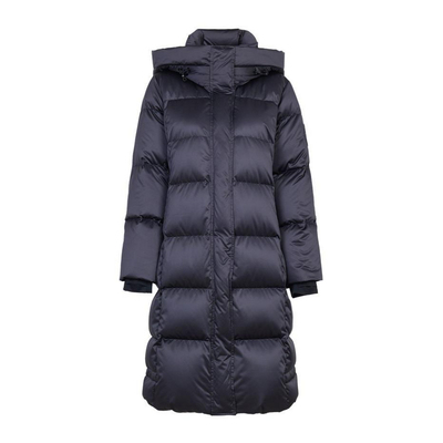 婉甸冬季黑色长款连帽百搭时尚羽绒服女1244D37SX5