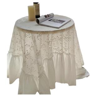 法式美式韩式精美绣花蕾丝百搭全棉桌布台布盖布沙发巾电视盖布