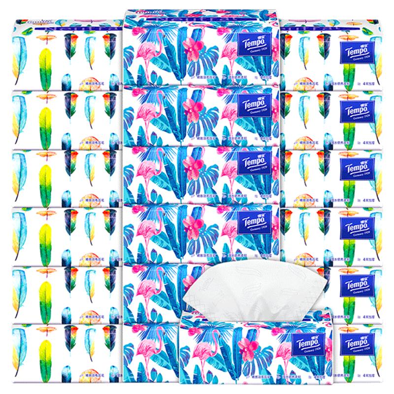 tempo得宝Mini系列无香软抽纸4层加厚80抽18包纸巾家用囤货必备a