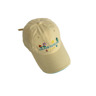 韩系黄色棒球帽女2025年春新款可爱百搭大头围显脸小深顶鸭舌帽子