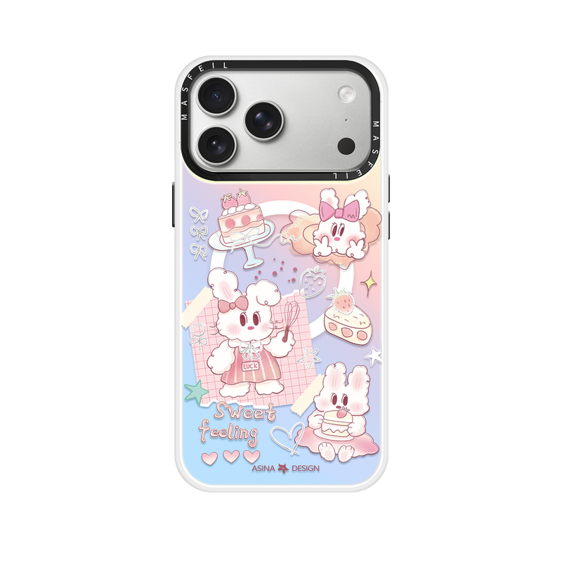 蛋糕小兔适用苹果17Promax手机壳15磁吸支架iPhone16Pro保护套网红创意plus全包可爱14超薄13新款高级感女12