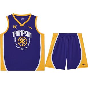 安踏儿童篮球服男童球衣运动套装夏装2023新款背心T恤短裤两件套