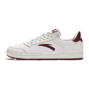 安踏男鞋板鞋春季新款皮面鞋男士运动鞋官方正品学生低帮休闲鞋子