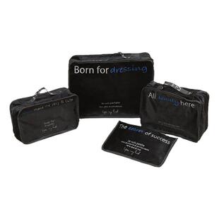 YesMyLord旅行收纳袋套装衣物整理旅游出差行李箱黑丝绒原创小众