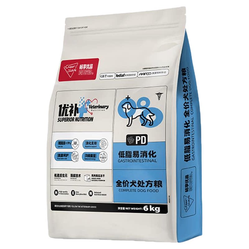 畅享优品优补低脂处方狗粮易消化体重管理全龄犬粮6kg