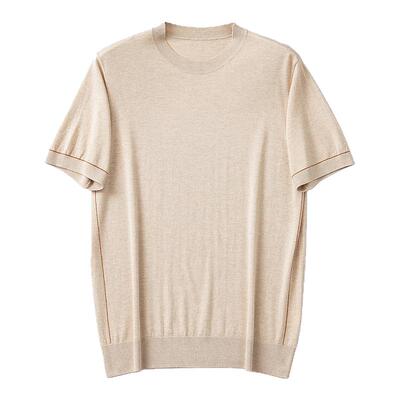 至臻奢享18针丝毛绒真丝短袖男