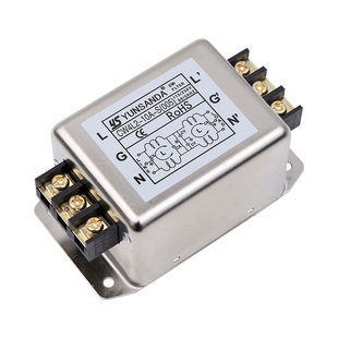 YUNSANDA电源滤波器220v抗干扰emi伺服变频器20a交流电源净化器